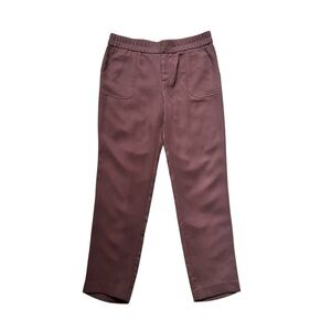 GAP Mauve Elastic Waist Pocketed Straight Leg Trouser Size 6